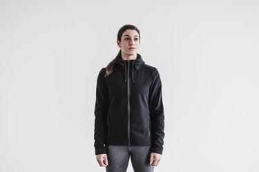 Nobull Arctic Zip-up Women's Jackets Black | Australia (ZJ4893)